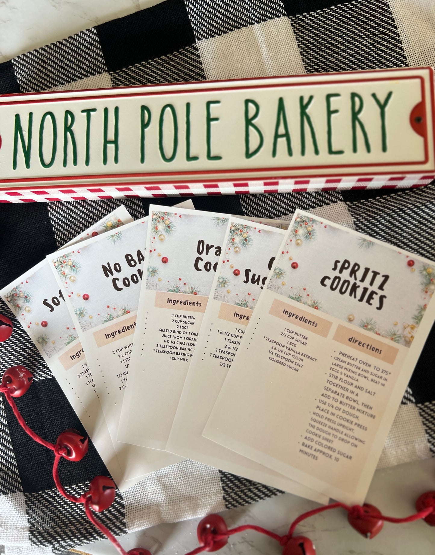 Holiday Cookie Recipe Card Bundle – 5 Delicious Cookie Recipes, Perfect Gift for Bakers & Cookie Lovers
