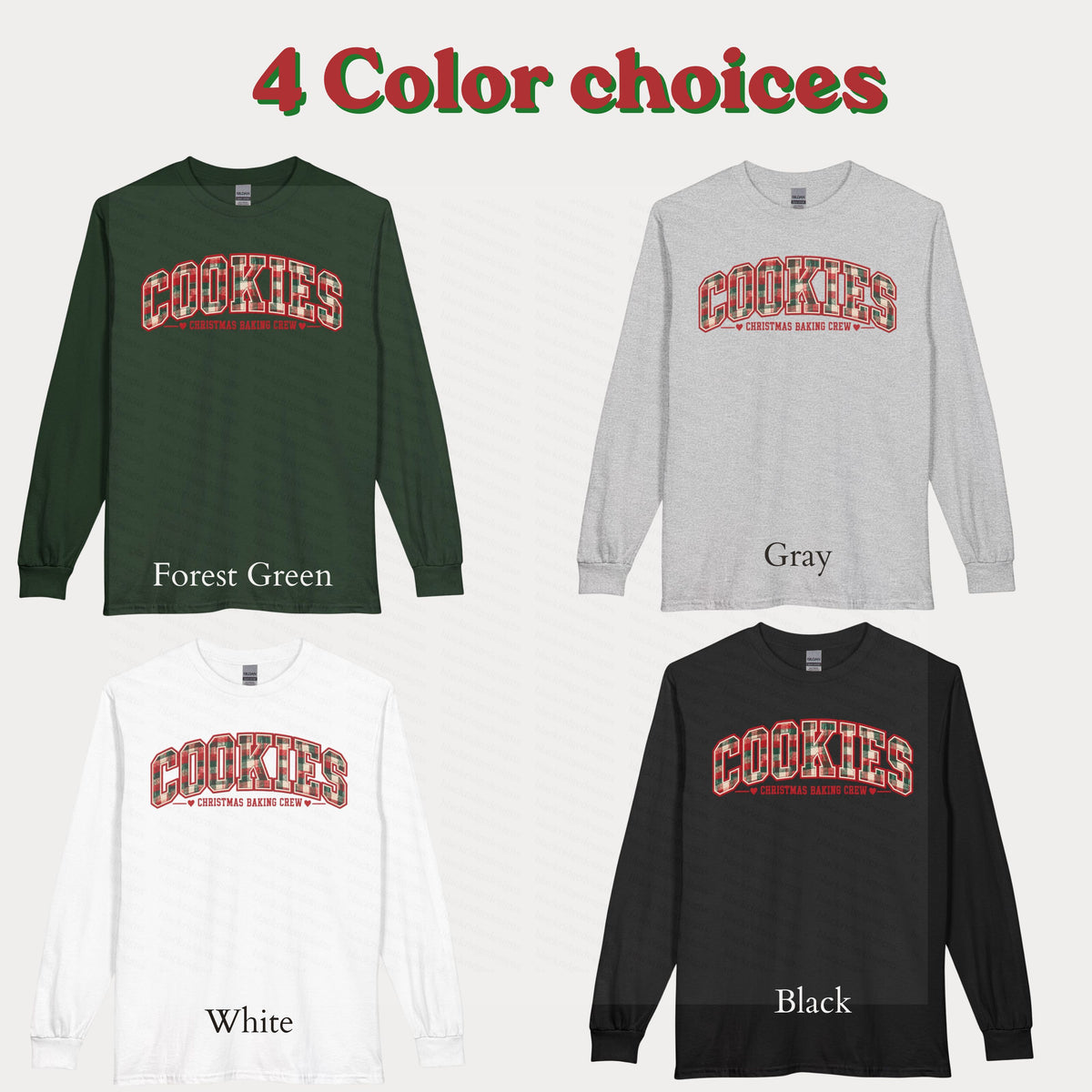 Cookies Christmas Baking Crew Long Sleeve Tee