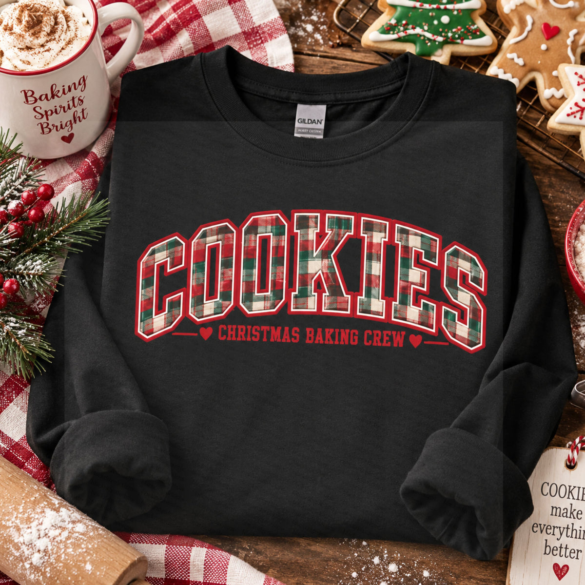 Cookies Christmas Baking Crew Sweatshirt