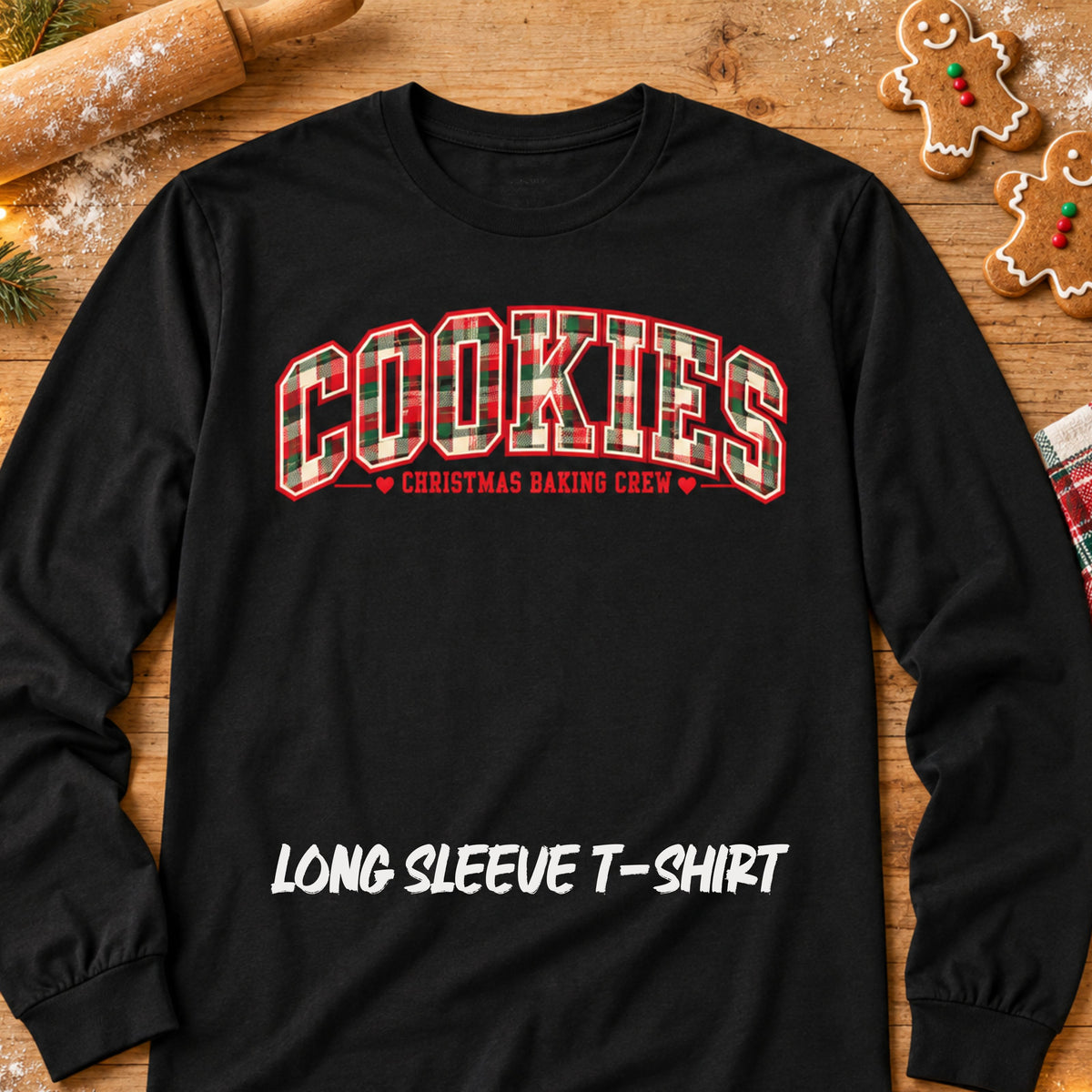 Cookies Christmas Baking Crew Long Sleeve Tee