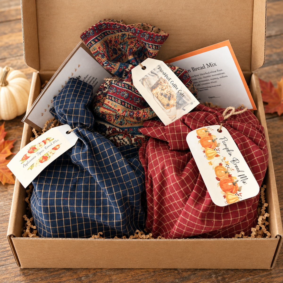 Fall Baking Trio | Applesauce Spice, Pumpkin & Breakfast Coffee Cake Mixes | Cozy Farmhouse Gift Set